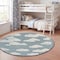 Jonathan Y Hedwig High-Low Youth Cloud Scandi Blue/Ivory 5 ft Round Indoor/Outdoor Area Rug SCN105A-5R - alternate 2