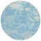 Homeroots 8' Sky Blue And Denim Blue Round Abstract Washable Indoor Outdoor Area Rug 609578 - alternate 2