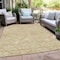 Homeroots 8' X 10' Gold And Beige Floral Washable Indoor Outdoor Area Rug 594626 - alternate 2