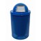 Mytcoat Trash Receptacle, Dome Lid, Liner, 32 Gal, Light Blue, Punched Steel, Textured Coating 804370 - alternate 1