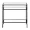 Homeroots 24" Black And Clear Glass And Steel End Table With Two Shelves 544212 - alternate 2