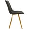 Leisuremod Markley Modern Leather Dining Chair with Gold Legs, Charcoal Black, 4PK MCG18BL4 - alternate 2