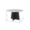 Homeroots 51" White and Black Marble and Wood Pedestal Base Round Top Dining Table 623351 - alternate 2
