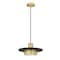 Z-Lite Ludo Matte Black + Modern Gold 1 Light Pendant 829P12-MB-MGLD-LED - alternate 2