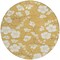Homeroots 8' Gold Ivory And Brown Round Floral Washable Indoor Outdoor Area Rug 599882 - alternate 2