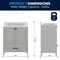 Flash Furniture Haven 30in. Vanity w/Sink, Storage Cabinet w/Blk Hardware, Bottom Drawer, Marble Countertop, Gry FS-BN-4-30-KD-GY-HDBLK-GG - alternate 2