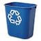 Rubbermaid Commercial 13.63 qt. Desk Recycling Container, Satin Black/Satin Alum, Plastic FG295573BLUE - alternate 1