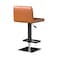 Homeroots Orange and Black Faux Leather and Metal Low Back Adjustable Height Bar Chair 555016 - alternate 2