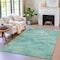 Homeroots 5' X 8' Teal Blue And Ivory Abstract Washable Indoor Outdoor Area Rug 631318 - alternate 1
