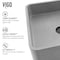 Vigo Navona Gothic Gray Concreto Stone 15 in. L x 15 in. W x 5 in. H Square Vessel Bathroom Sink VG04057 - alternate 2