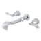 Kingston Brass Two-Handle Wall Mount Tub Faucet, Polished Chrome KS5021AL - alternate 1