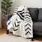 Homeroots 50" X 60" Black and White Woven Cotton Geometric Throw Blanket with Tassels 516486 - alternate 2