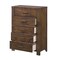Homeroots 48" Oak Finish 5 Drawer Chest Dresser With Brass Metal Hardware 376967 - alternate 2