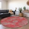 Homeroots 8' Red Gray And Silver Round Polka Dot Washable Indoor Outdoor Area Rug 614703 - alternate 2