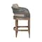 Armen Living Orbit Outdoor Patio 30in Bar Stool in Weathered Eucalyptus Wood with Gray Rope and Taupe Cushions LCORBAEUCTP30 - alternate 3