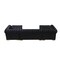 Homeroots Black Velvet U Shaped Three Piece Sofa and Chaise Sectional With Toss Pillows 643889 - alternate 2