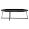 Homeroots 47" Black Wood And Metal Oval Frame Coffee Table 370465 - alternate 1