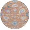 Homeroots 8' Orange Pink And Denim Blue Round Floral Washable Indoor Outdoor Area Rug 605315 - alternate 2