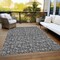 Homeroots 3' X 5' Gray Charcoal And Silver Floral Washable Indoor Outdoor Area Rug 581894 - alternate 2