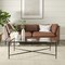 Homeroots 28" Clear And Brown Glass And Aluminum Coffee Table 565088 - alternate 2