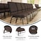 Flash Furniture Fabric Church Chair w/Book Rack, Brown XU-CH-60096-BN-BAS-GG - alternate 2