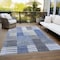 Homeroots 3' X 5' Denim Blue And Navy Blue Striped Washable Indoor Outdoor Area Rug 581689 - alternate 2