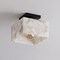 Jonathan Y Alessia 8" 1-Light Modern Contemporary Alabaster/Iron Square LED Semi Flush Mount, White Marbling/Bla JYL1203B - alternate 2