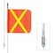 Safetywhips Warning Whip Heavy Duty Whip with Flag, White Whip, Orange Flag, Yellow Reflective X, 144 Length W12-X - alternate 1
