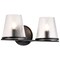 Nuvo Valentine, 2 Light Vanity, Black Finish, Hammered Glass 60/8252 - alternate 2