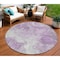 Homeroots 8' Lavender And Ivory Round Abstract Washable Indoor Outdoor Area Rug 617784 - alternate 1