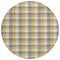 Homeroots 8' Gray Tan And Beige Round Plaid Washable Indoor Outdoor Area Rug 601400 - alternate 2