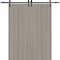 Sartodoors Modern Double Barn Door 72 x 84 inches, BASIC 3001 Oak Franko, 13FT Rail Track Set, Solid Panel I BASIC3001DB-DUFR-7284 - alternate 1