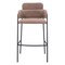 Homeroots Set of Two 30" Brown and Black Faux Shearling and Steel Bar Height Bar Chairs, 2PK 565002 - alternate 2