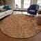 Homeroots 8' Terra Cotta Beige And Gray Round Oriental Washable Indoor Outdoor Area Rug 582142 - alternate 2