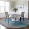 Homeroots 8' Sky Blue Round Striped Washable Indoor Outdoor Area Rug 608141 - alternate 2