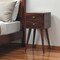 Homeroots 22" Walnut Solid Wood Square Two Drawer Nightstand 651540 - alternate 1