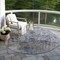 Homeroots 8' Blue And Gray Round Floral Washable Indoor Outdoor Area Rug 605075 - alternate 3