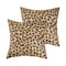 Homeroots Set of Two 18" Brown and Black Leopard Cowhide Throw Pillows, 2PK 544652 - alternate 2