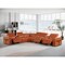 Homeroots Camel Italian Leather Modular L Shaped Eight Piece Corner Sectional With Console 534862 - alternate 2