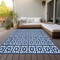 Homeroots 5' X 8' Navy Blue And Ivory Geometric Washable Indoor Outdoor Area Rug 613790 - alternate 2