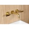 Kingston Brass Double-Handle Wall Mount Bathroom Faucet, Brushed Brass KS6127KL - alternate 2