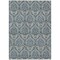 Homeroots 5' X 8' Blue and Cream Damask Washable Non Skid Indoor Outdoor Area Rug 563866 - alternate 2