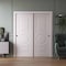 Sartodoors Sliding Closet Bypass Doors 84 x 96 inches, BASIC 9801 White, Rails Hardware Set, Wood Solid Bedr BASIC9801DBD-SKIN-8496 - alternate 2