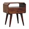 Homeroots 22" Brown Solid Wood Oval One Drawer Nightstand 651838 - alternate 2