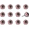 Homeroots Set of Twelve Red And White Geometric Ceramic Drawer Pull Knobs, 12PK 321682 - alternate 2