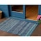 Homeroots 3' X 5' Blue And Gray Striped Washable Indoor Outdoor Area Rug 615836 - alternate 1