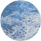 Homeroots 8' Navy Blue And Ivory Round Abstract Washable Indoor Outdoor Area Rug 618306 - alternate 2
