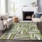Homeroots 9' X 12' Green Gray And Ivory Geometric Washable Indoor Outdoor Area Rug 598266 - alternate 2