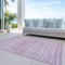 Homeroots 10' X 14' Mauve Striped Washable Indoor Outdoor Area Rug 607961 - alternate 2
