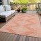 Homeroots 10' X 14' Salmon And Ivory Geometric Washable Indoor Outdoor Area Rug 598621 - alternate 2